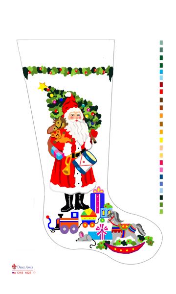 Victorian Christmas Memorabilia Needlepoint Stocking Kit Toys