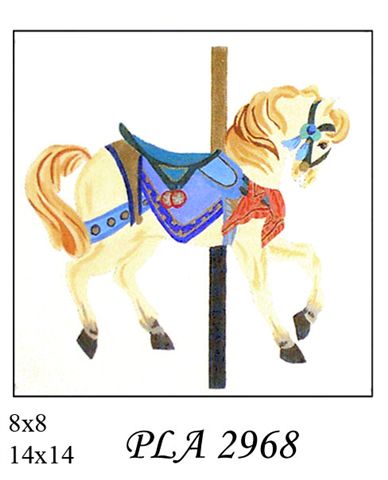 PLA 2968 CAROUSEL HORSE BLONDE-BLUE