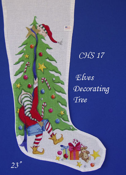 CHS 17  ELVES DECORATING TREE